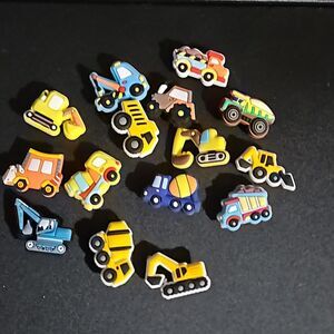 Construction Vehicles Shoe Charms set of 15 New in Package